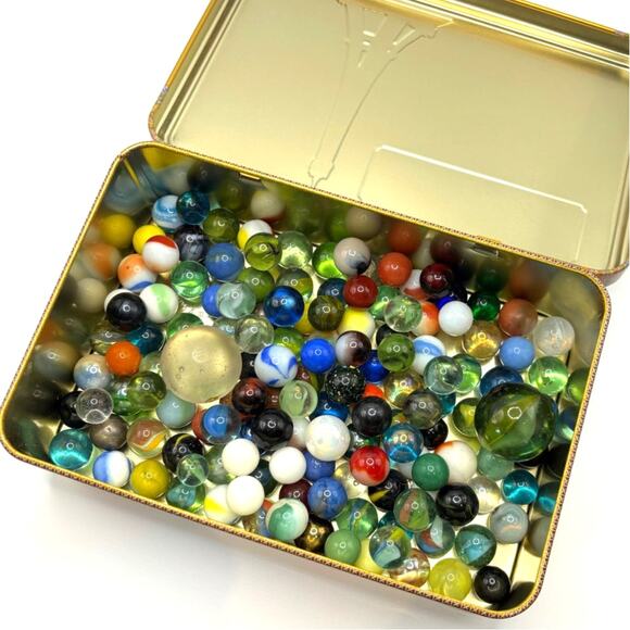 1.7lbs Vintage Pre-1970's Marbles with Uranium + Possible Akro, Vitro, Jabo - Picture 1 of 3